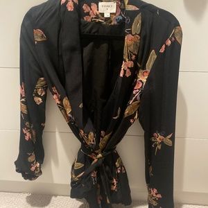 Belted blazer blouse